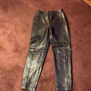 Black leather women’s pants